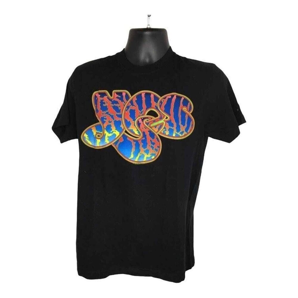 Yes Rock Band Shirt Mens Small Black Short Sleeve